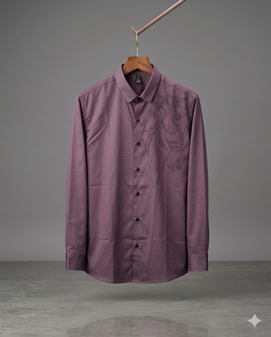 Midnight Purple Plain Shirt - View 1