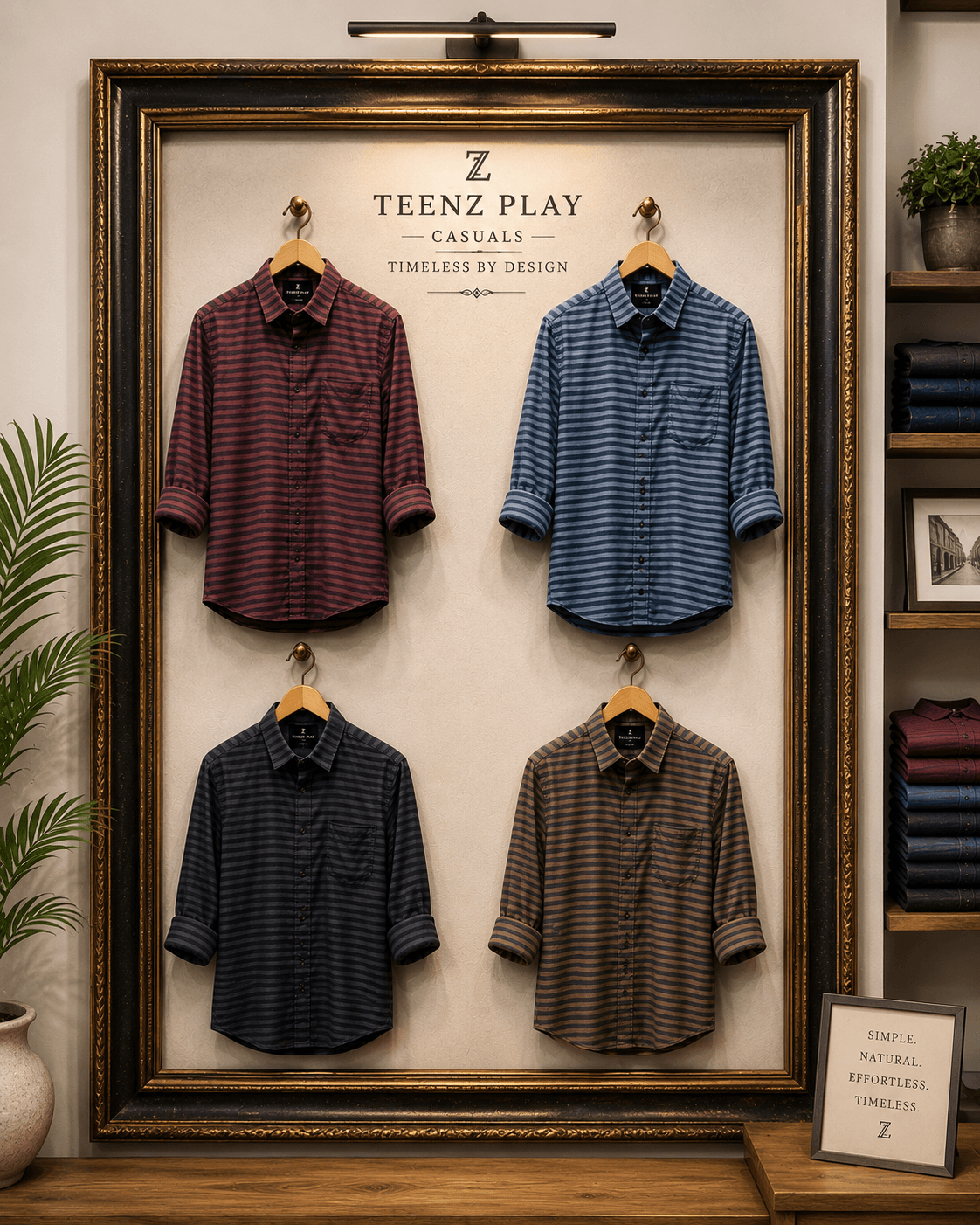 "Timeless Horizon" Men's Premium Striped Casual Shirt - View 1
