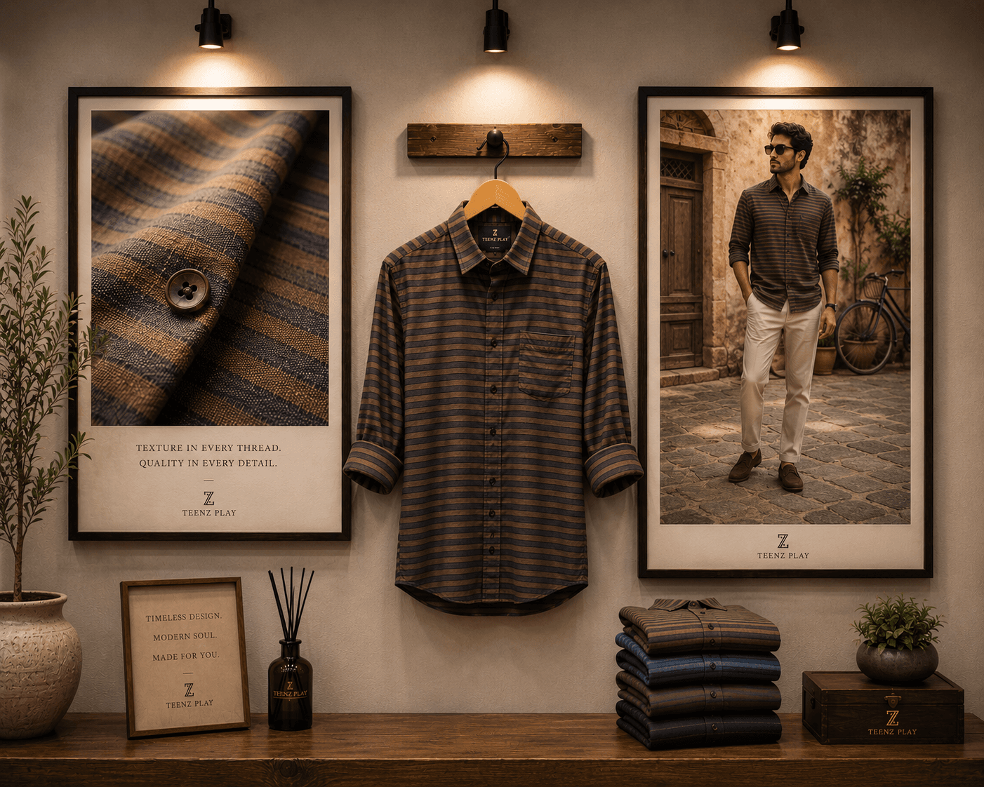 "Timeless Horizon" Men's Premium Striped Casual Shirt - View 5