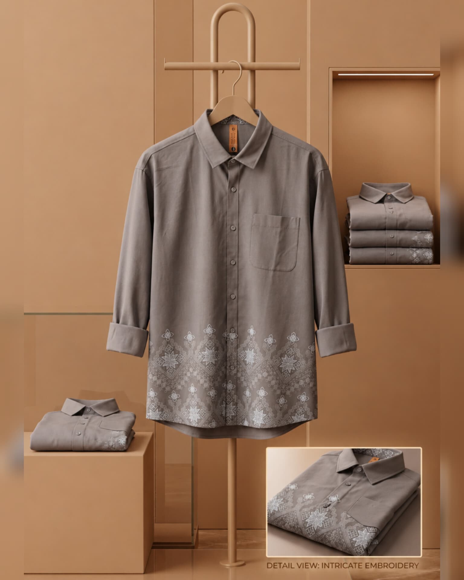 Royal pattern cotton shirt - View 4