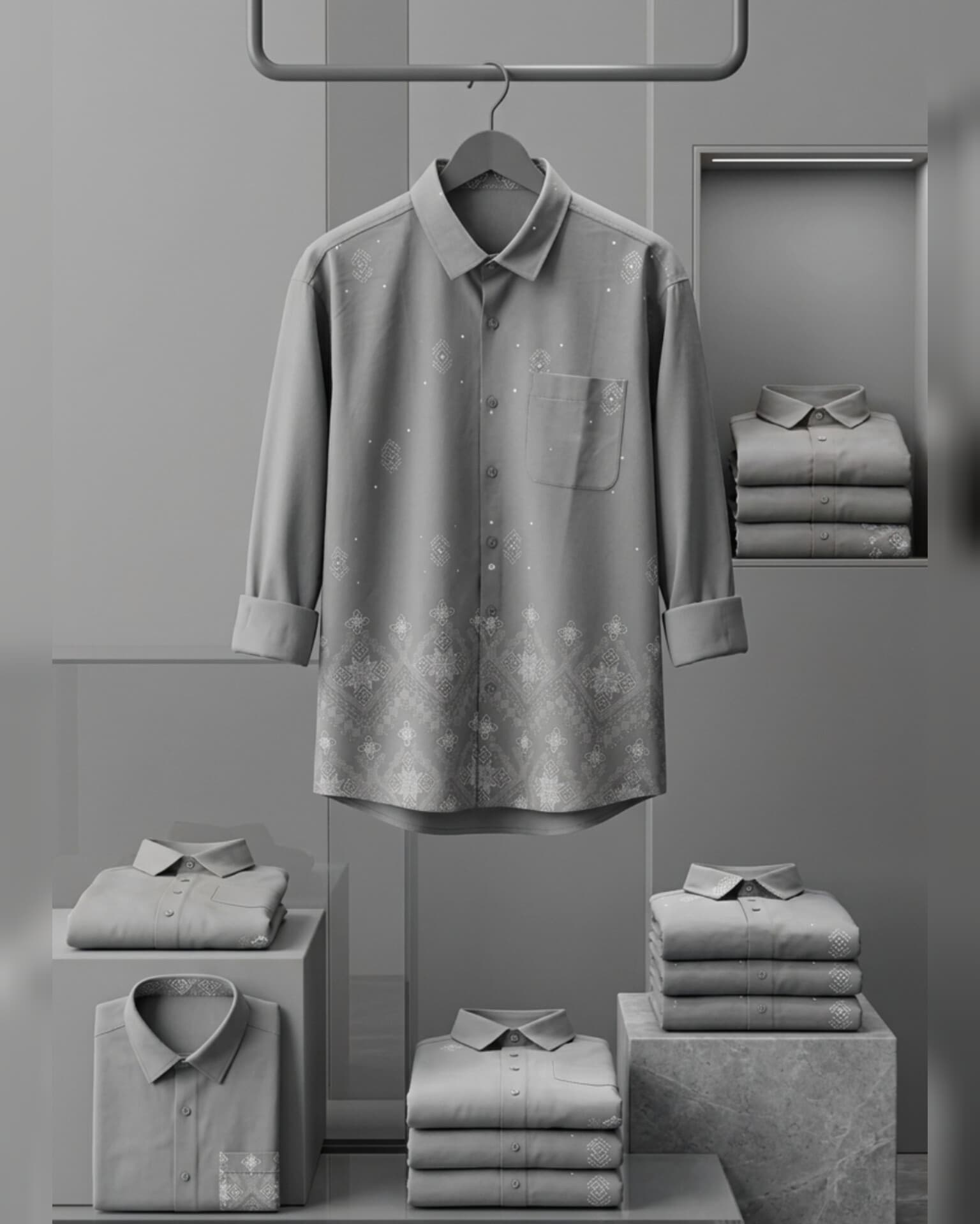 Royal pattern cotton shirt - View 5