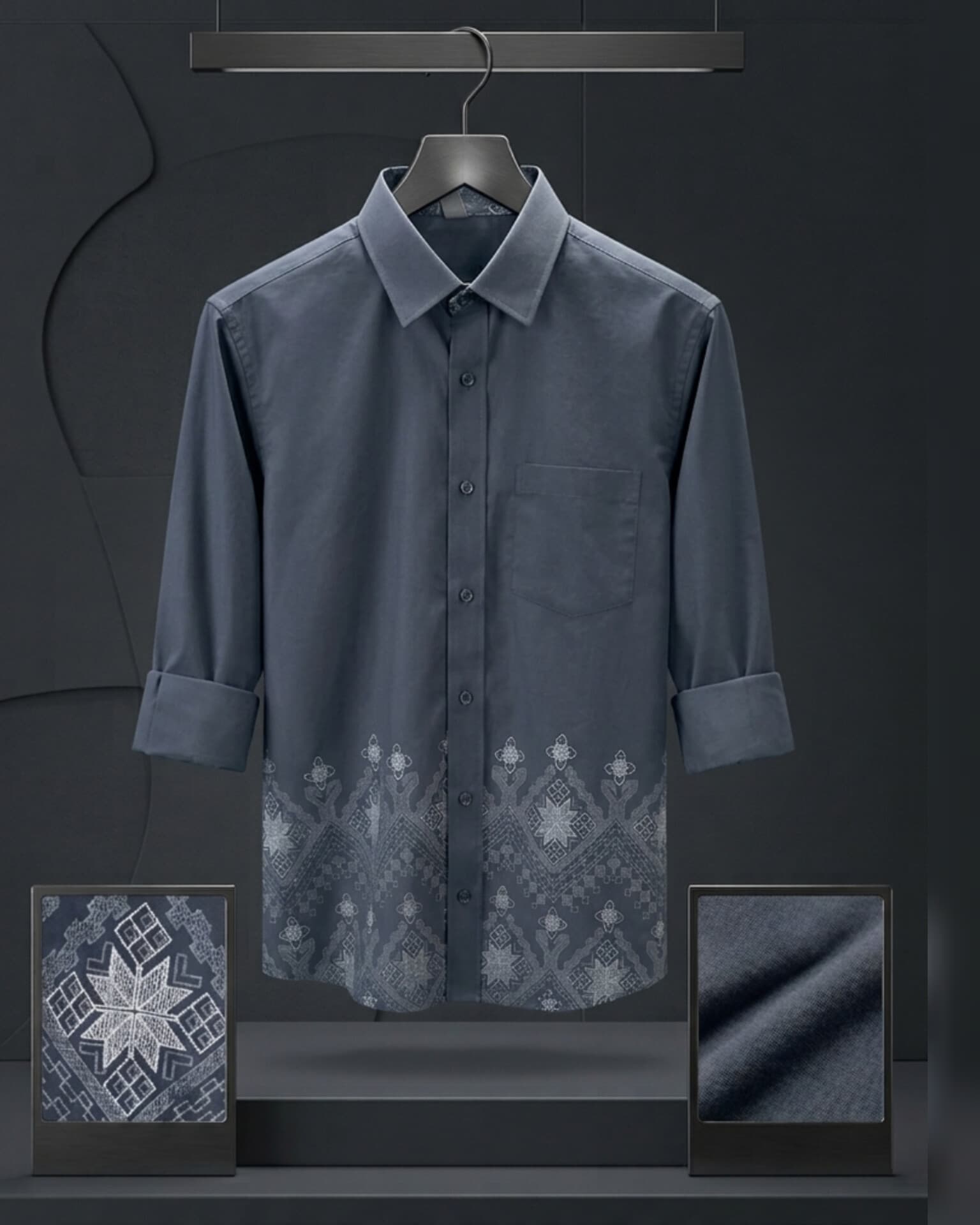 Royal pattern cotton shirt - View 2