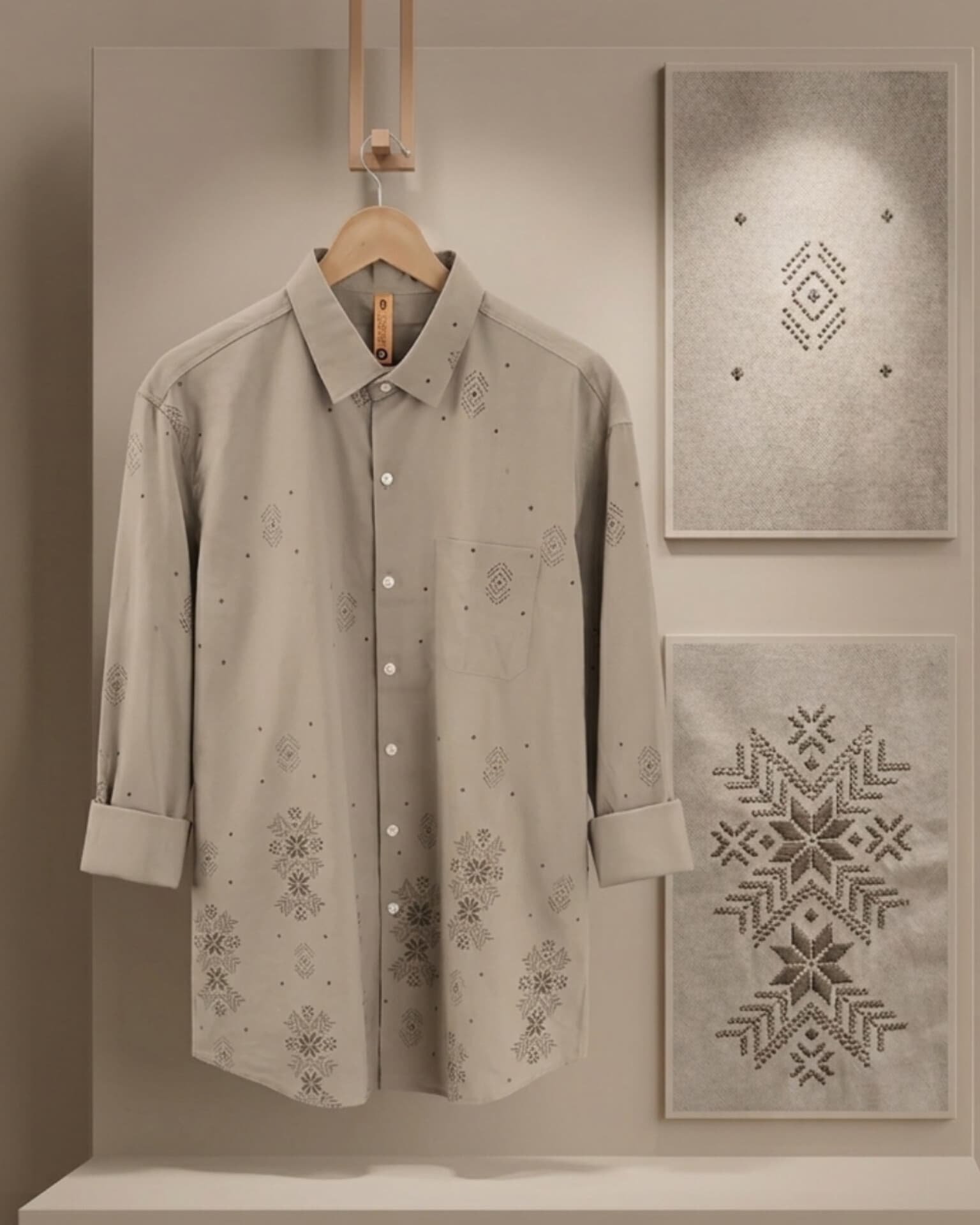 Royal pattern cotton shirt - View 6