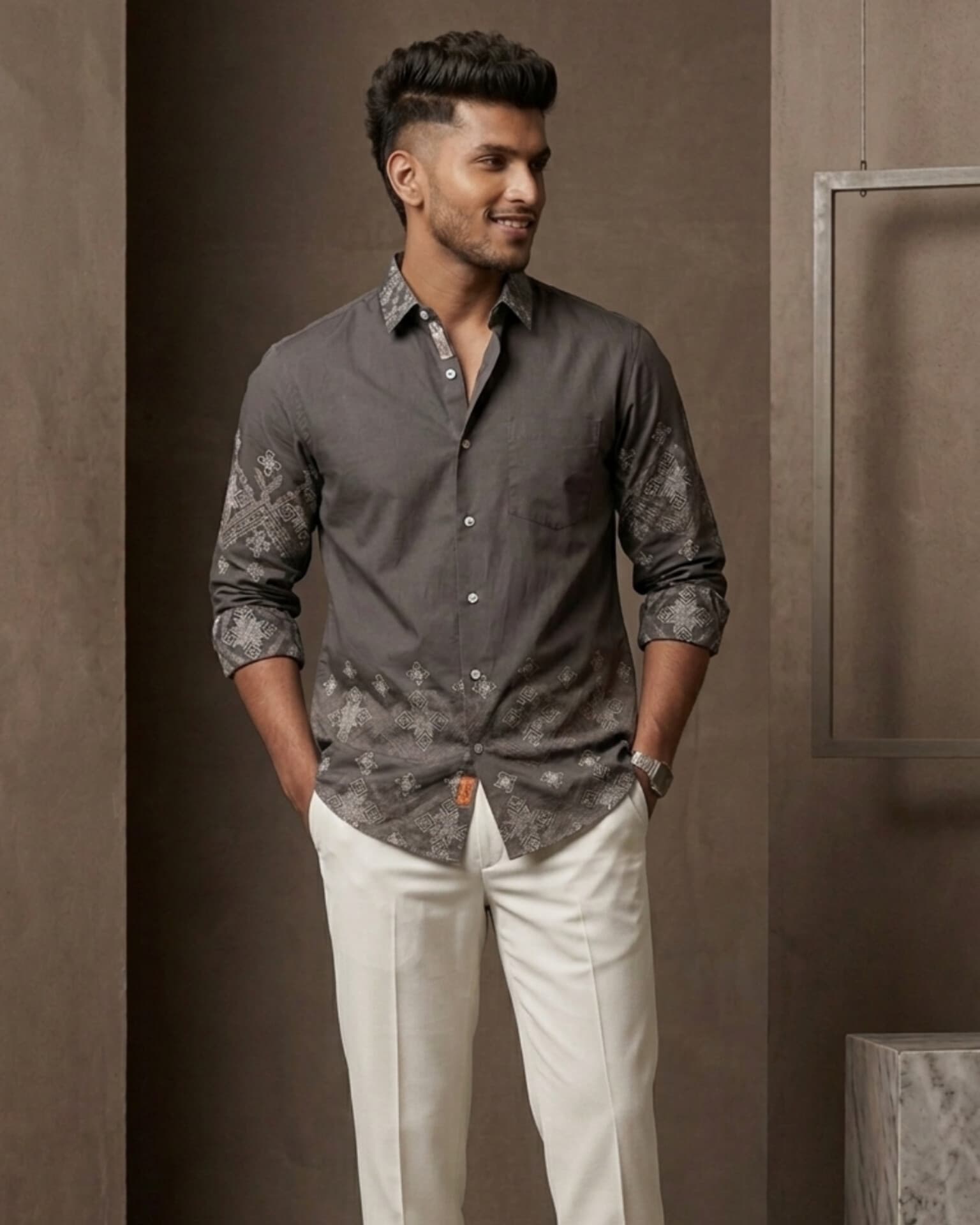 Royal pattern cotton shirt - View 9