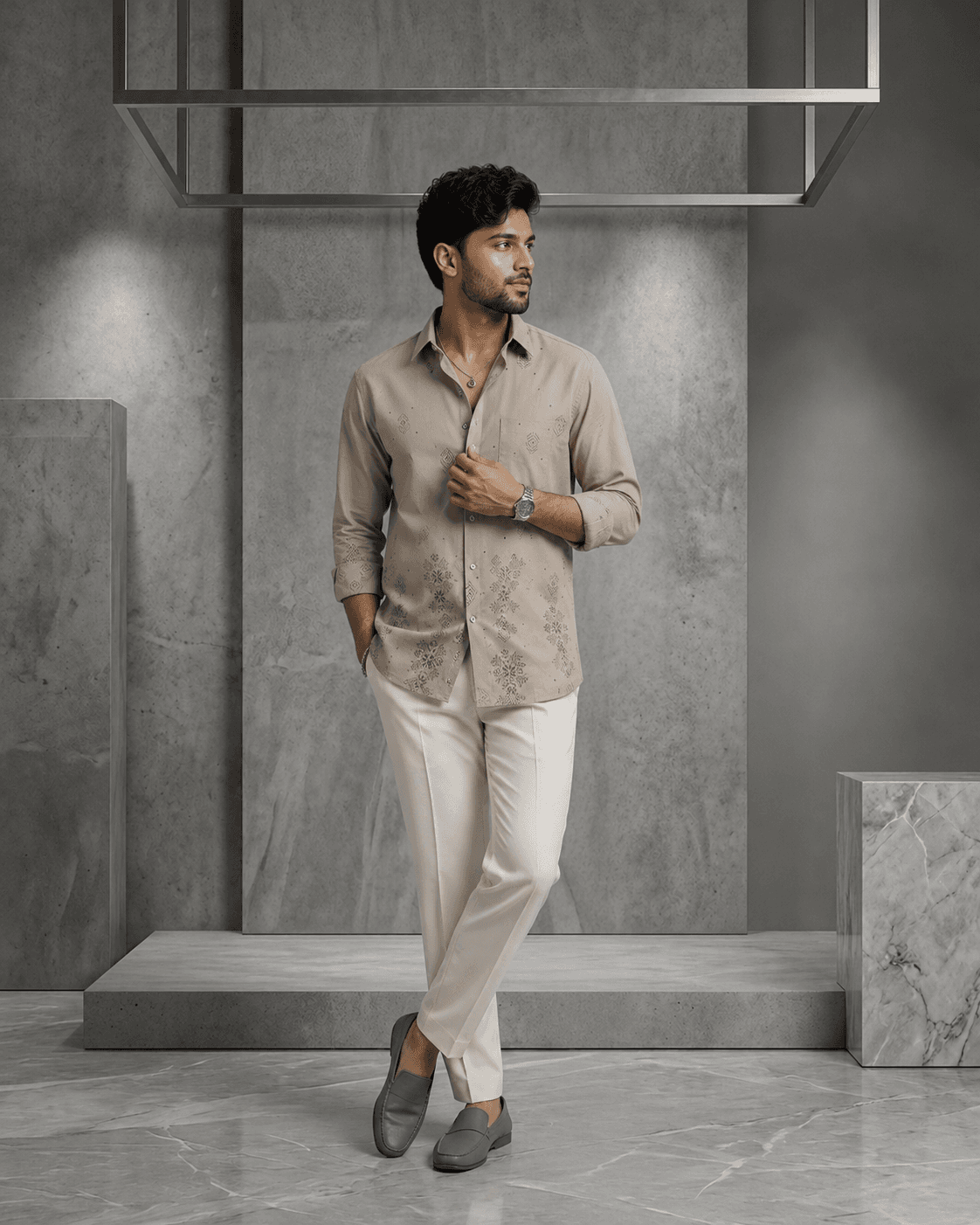 Royal pattern cotton shirt - View 7