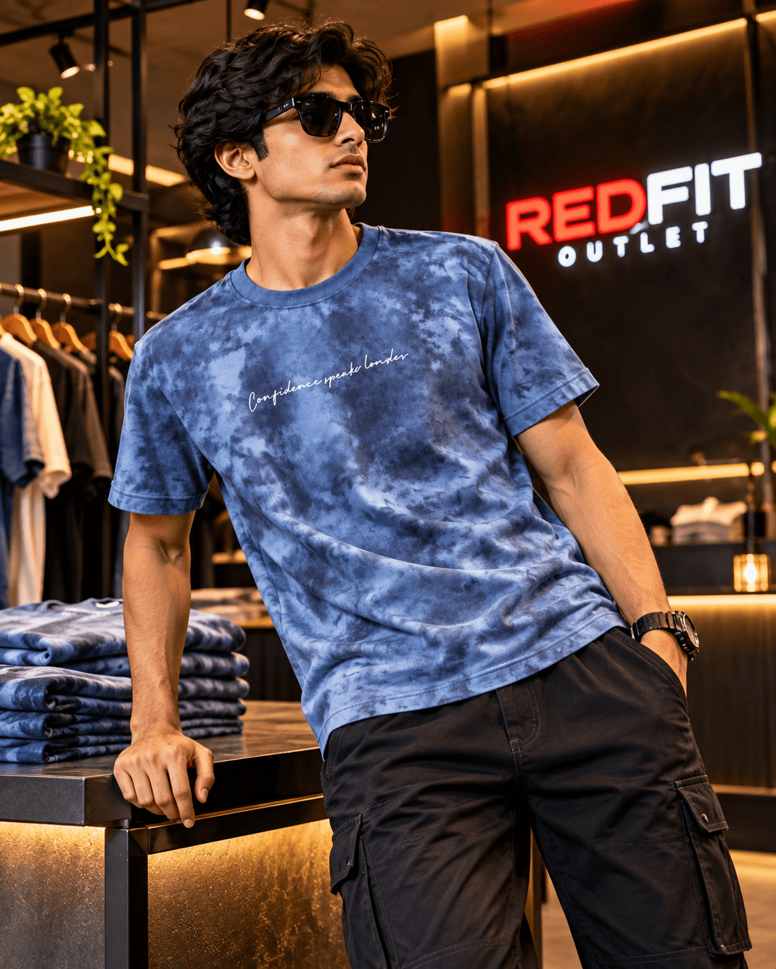 Tie-Dye Printed Round Neck Casual T-Shirt - View 4